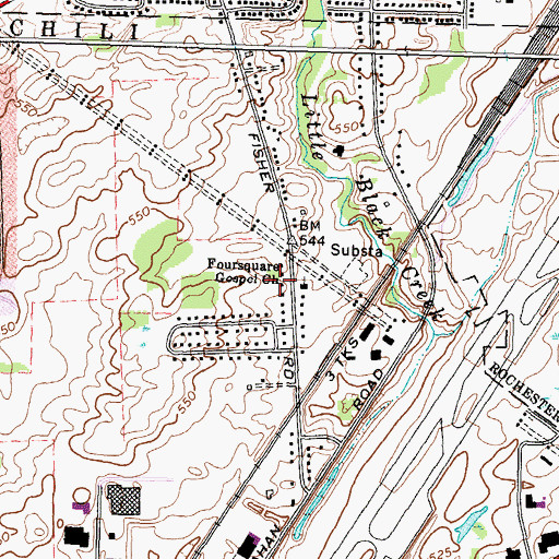 Topographic Map of Foursquare Gospel Church, NY