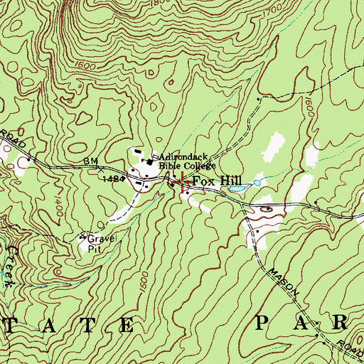 Topographic Map of Fox Hill, NY