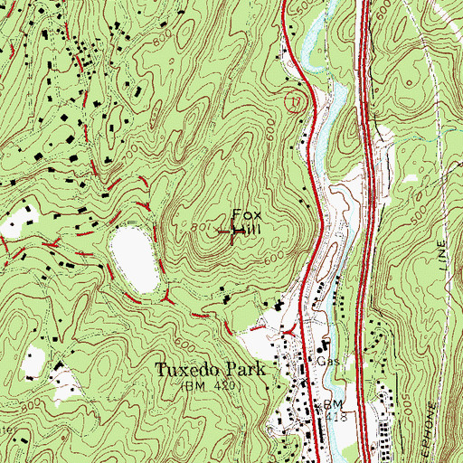 Topographic Map of Fox Hill, NY