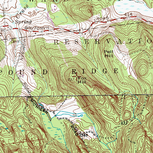 Topographic Map of Fox Hill, NY