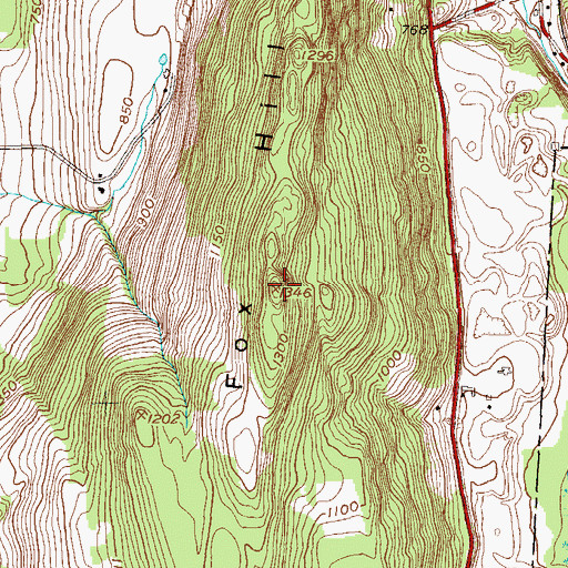 Topographic Map of Fox Hill, NY