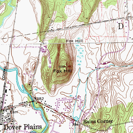 Topographic Map of Fox Hill, NY