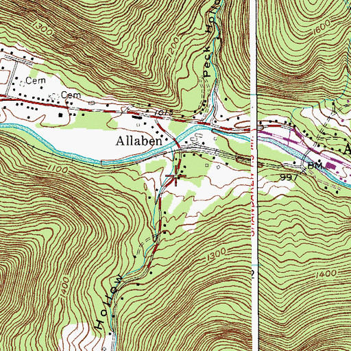 Topographic Map of Fox Hollow, NY