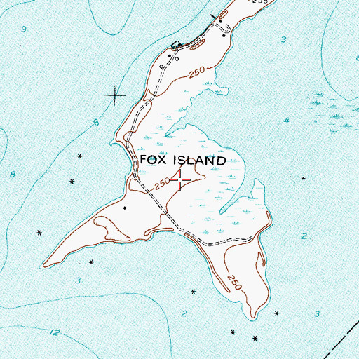 Topographic Map of Fox Island, NY