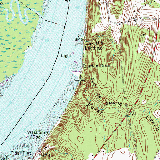 Topographic Map of Foxes Creek, NY