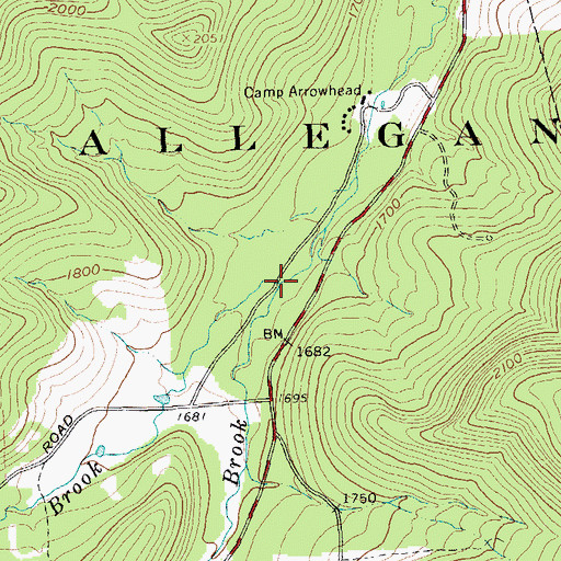 Topographic Map of France Brook, NY