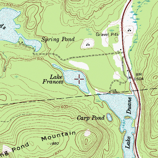 Topographic Map of Lake Frances, NY