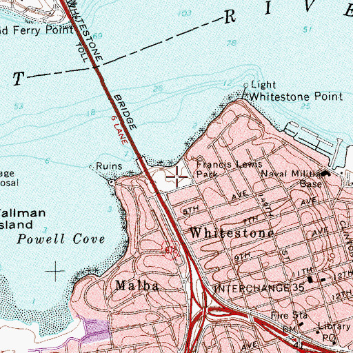 Topographic Map of Francis Lewis Park, NY