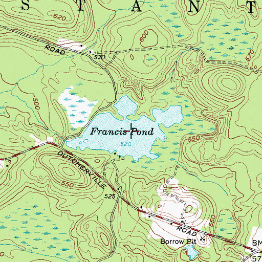Topographic Map of Francis Pond, NY