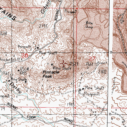 Topographic Map of Pinnacle Peak, AZ