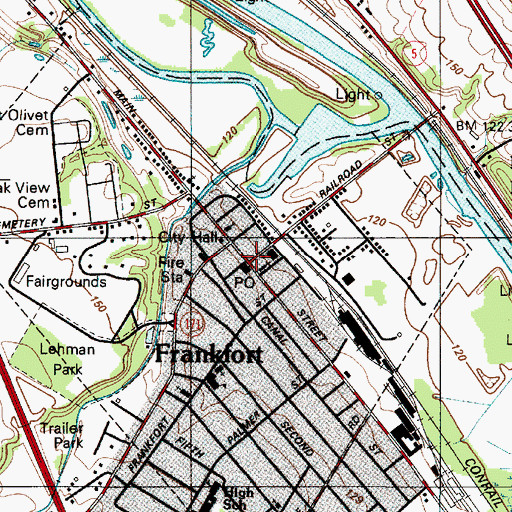 Topographic Map of Frankfort, NY
