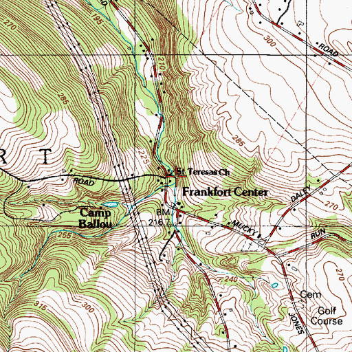 Topographic Map of Frankfort Center, NY