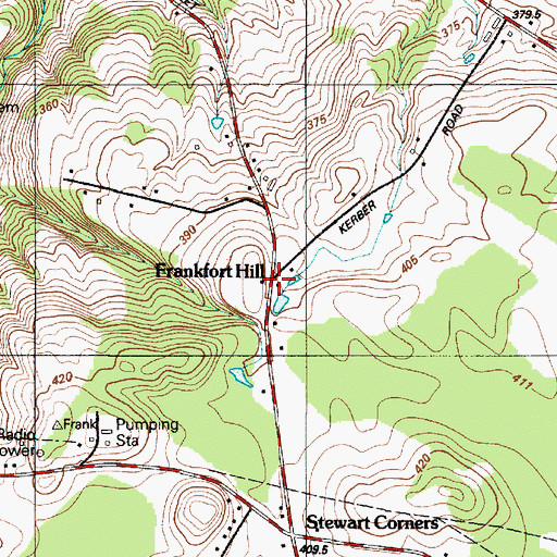 Topographic Map of Frankfort Hill, NY