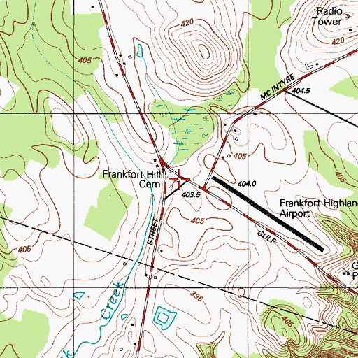 Topographic Map of Frankfort Hill Cemetery, NY