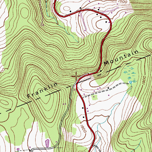 Topographic Map of Franklin Mountain, NY