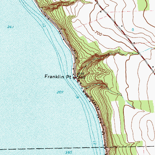 Topographic Map of Franklin Point, NY