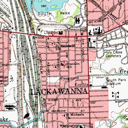 Topographic Map of Franklin School, NY