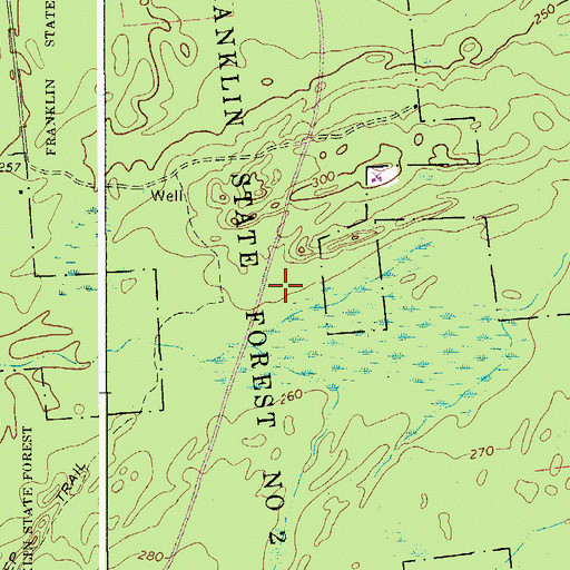 Topographic Map of Franklin State Forest Number Two, NY