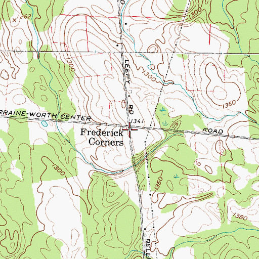 Topographic Map of Frederick Corners, NY