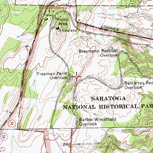 Topographic Map of Freeman Farm Overlook, NY