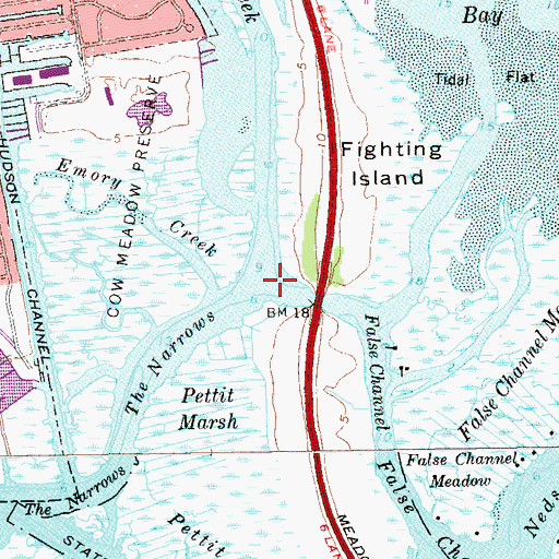 Topographic Map of Freeport Creek, NY