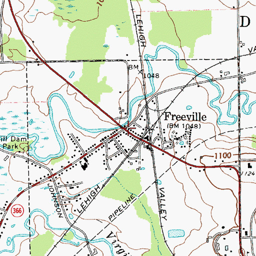 Topographic Map of Freeville, NY