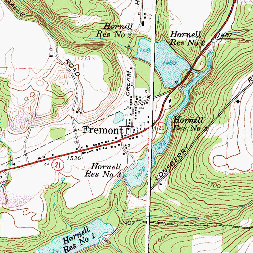 Topographic Map of Fremont, NY