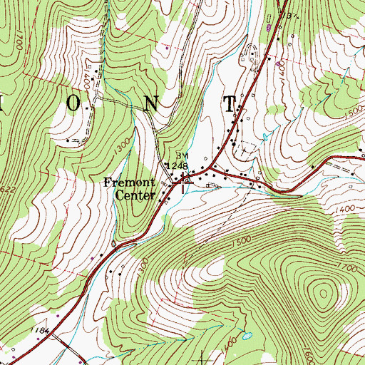 Topographic Map of Fremont Center, NY
