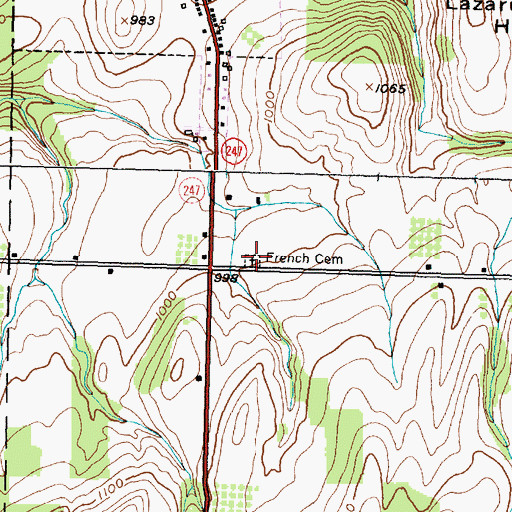 Topographic Map of French Cemetery, NY