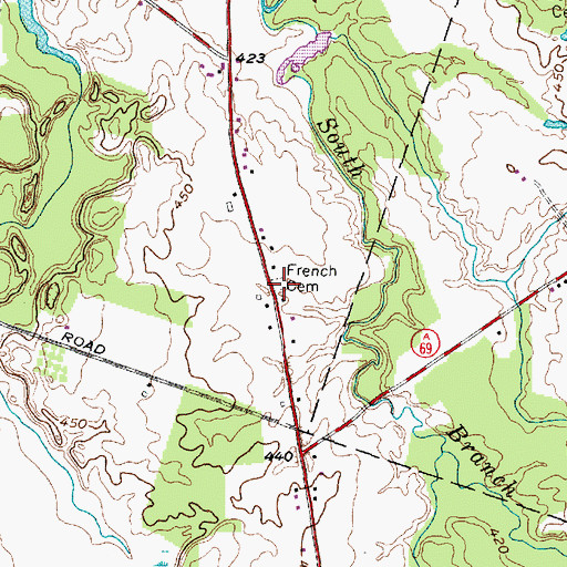 Topographic Map of French Cemetery, NY