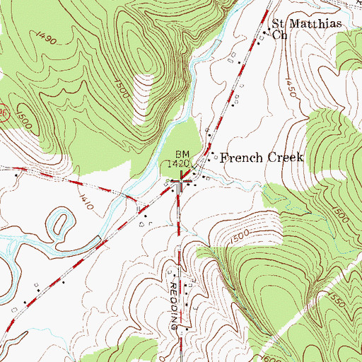 Topographic Map of French Creek, NY