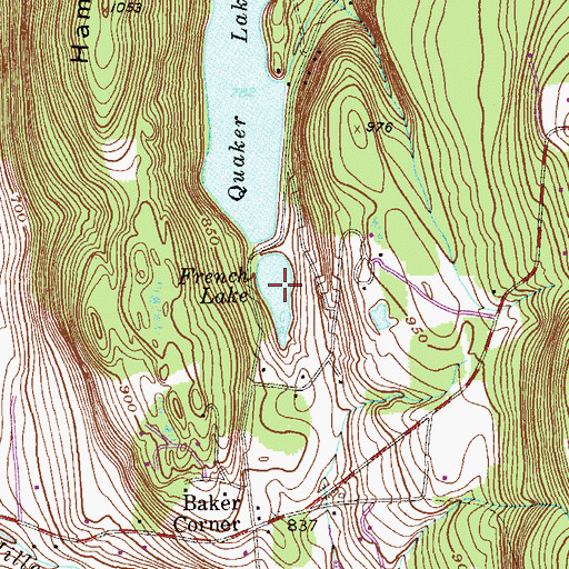 Topographic Map of French Lake, NY