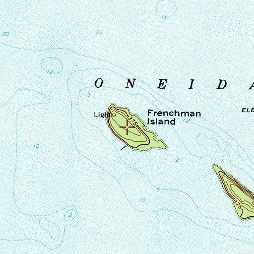 Topographic Map of Frenchman Island, NY