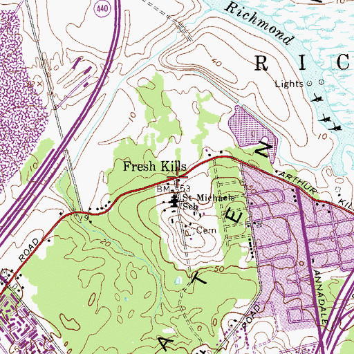 Topographic Map of Fresh Kills, NY