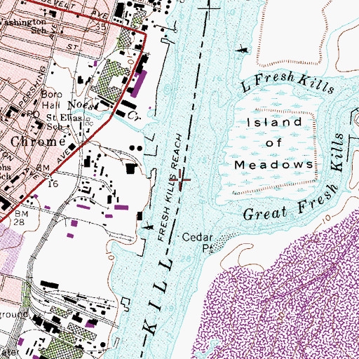 Topographic Map of Fresh Kills Reach, NY