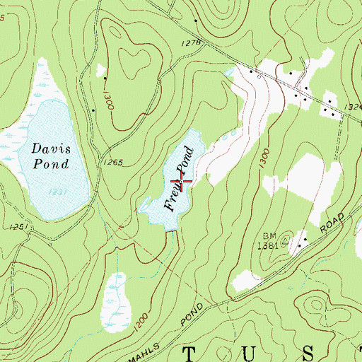 Topographic Map of Freys Pond, NY