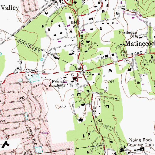 Topographic Map of Friends Academy, NY