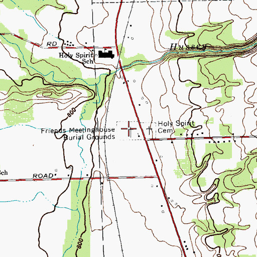 Topographic Map of North Collins Quaker Meeting House Cemetery, NY