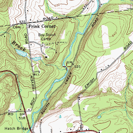Topographic Map of Frink Brook, NY