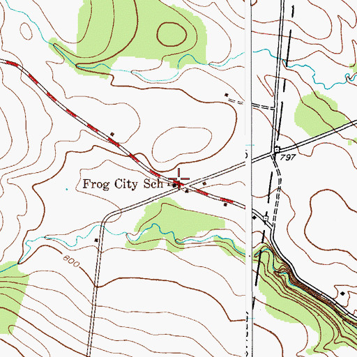 Topographic Map of Frog City School (historical), NY