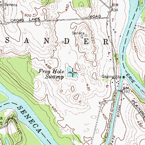 Topographic Map of Frog Hole Swamp, NY