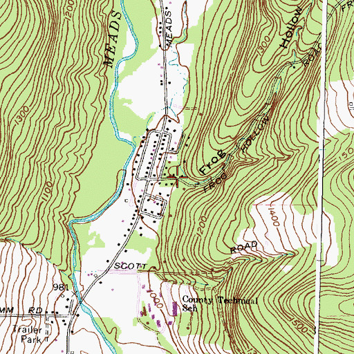 Topographic Map of Frog Hollow, NY