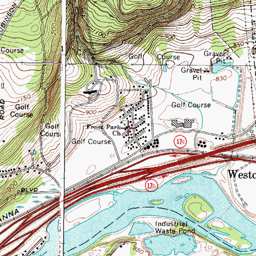 Topographic Map of Front Park Church, NY