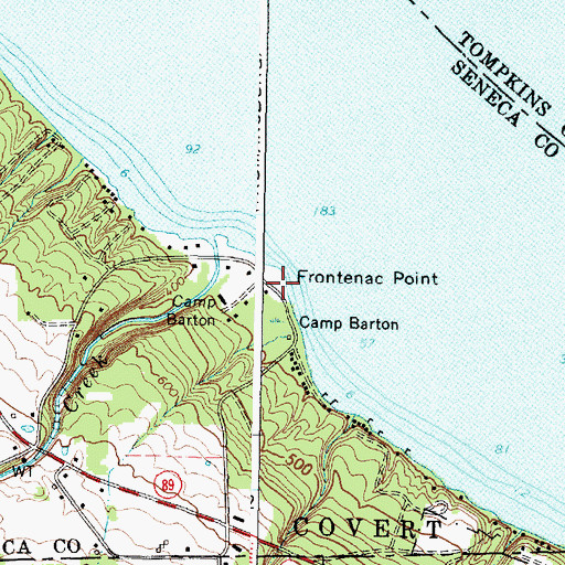 Topographic Map of Frontenac Point, NY