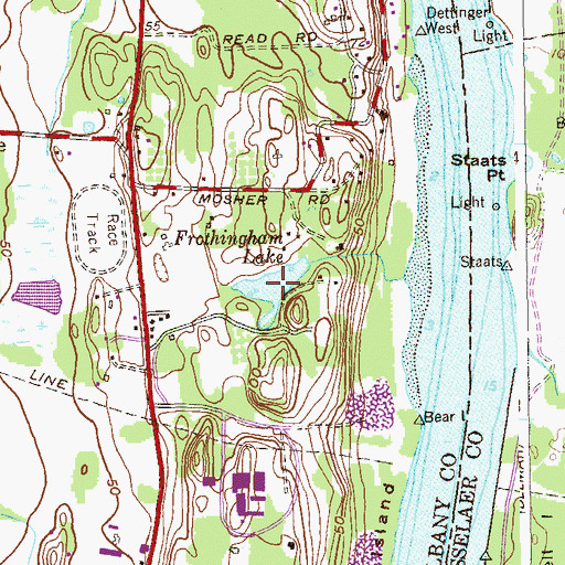 Topographic Map of Frothingham Lake, NY