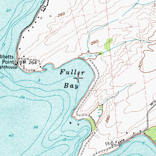 Topographic Map of Fuller Bay, NY