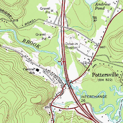 Topographic Map of Fuller Brook, NY
