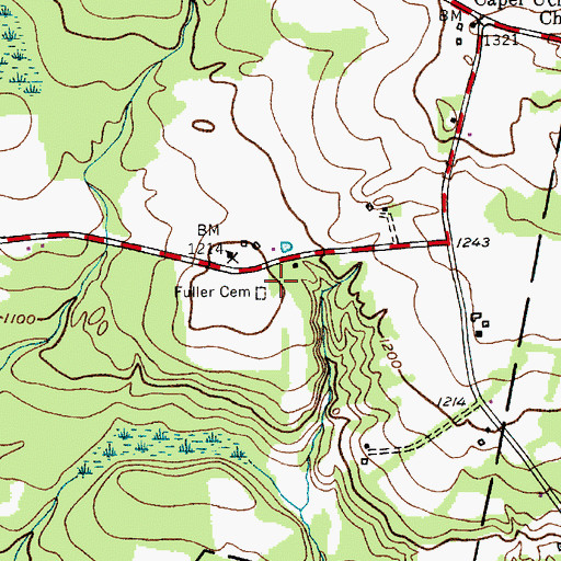 Topographic Map of Fuller Cemetery, NY