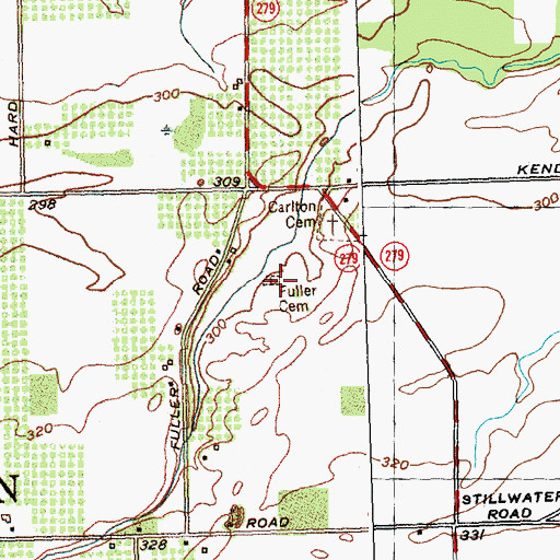 Topographic Map of Fuller Cemetery, NY