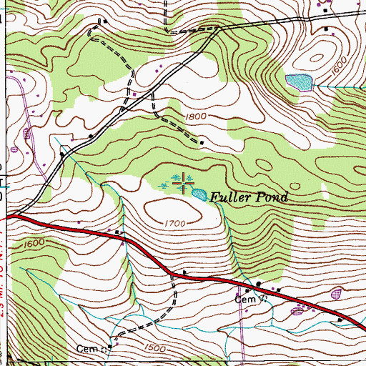 Topographic Map of Fuller Pond, NY